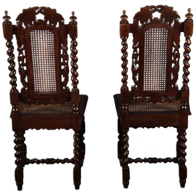Antique Gründerzeit Chairs in Oak, 1880, Set of 2 For Sale - Image 4 of 18