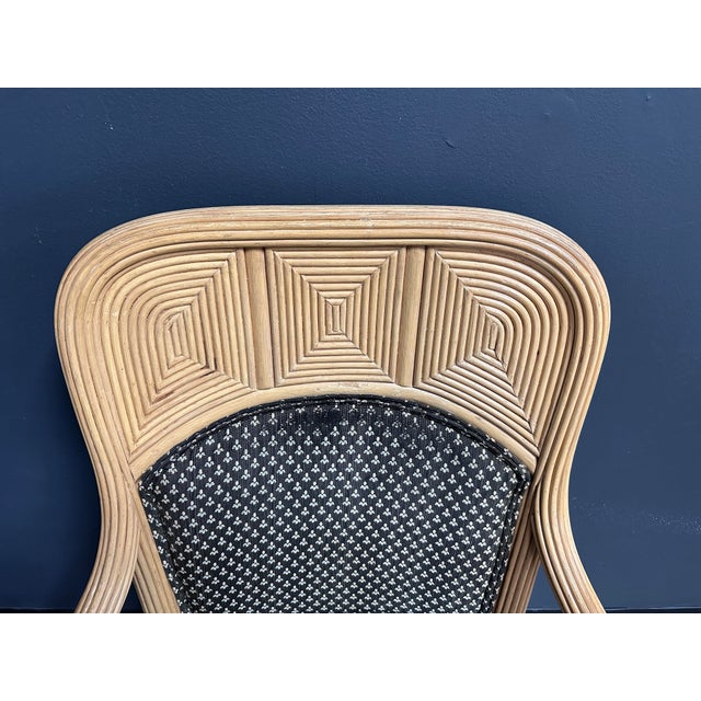 Set of 4 Vintage Pencil Reed Armchairs For Sale - Image 4 of 12