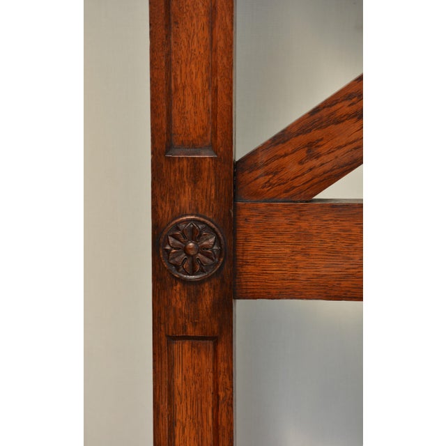 English Victorian Gothic Coat Stand in Oak, 1860 For Sale - Image 14 of 18