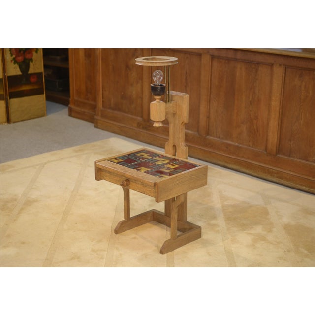 Oak Bedside Table by Guillerme and Chambron for Votre Maison, 1950s For Sale - Image 9 of 13