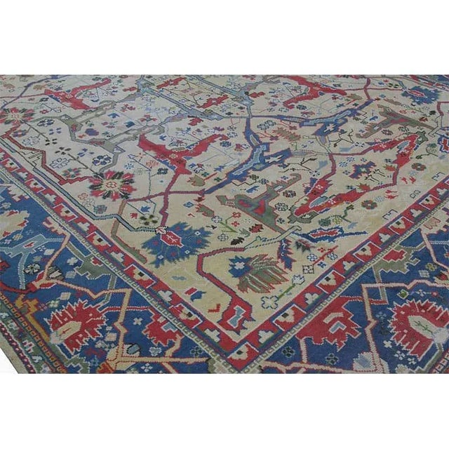 Textile 1920s Handwoven Turkish Oushak Area Rug For Sale - Image 7 of 8