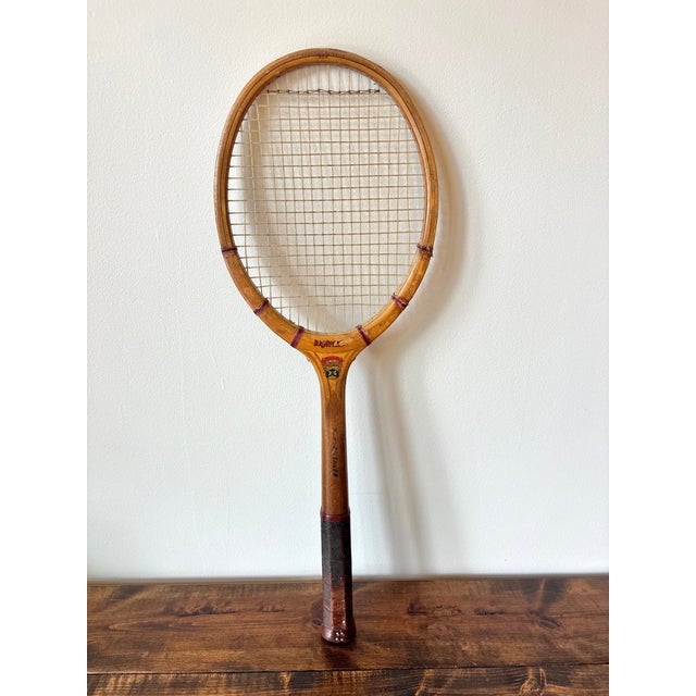 Antique Wooden Tennis Racket For Sale - Image 4 of 7