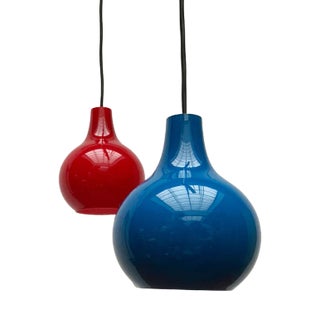 Mid-Century German Ah Glass Pendant Lamp from Peill & Putzler, Set of 2 For Sale