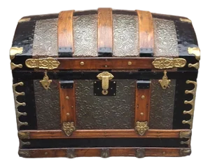 19th Century American Dome Top Travel Storage Trunk, Refurbished