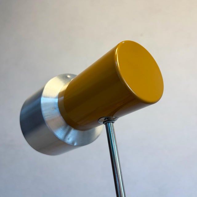 Mustard Enamelled Metal and Aluminium Adjustable Desk Lamp from Prova, Italy, 1970s For Sale - Image 6 of 11