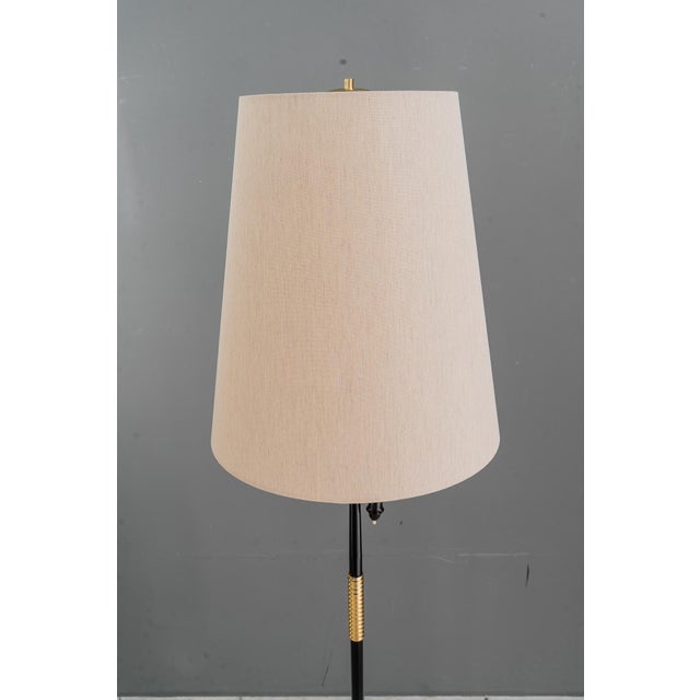 Mid-Century Modern Floor Lamp with Fabric Shade by Rupert Nikoll, Vienna, Austria, 1950s For Sale - Image 3 of 18