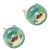 Teal Vintage Marina B Yellow Gold Pneu Crystal Earrings, A Pair For Sale - Image 8 of 14