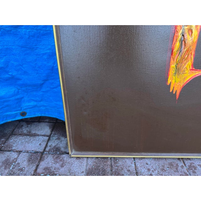 1960s Carlo of Hollywood Gothic Oil on Canvas Painting by 'Slater'- Framed For Sale - Image 10 of 12