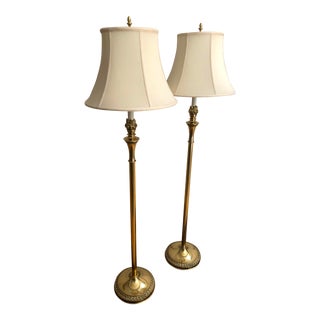Stiffel Traditional Brass Floor Lamps - a Pair For Sale