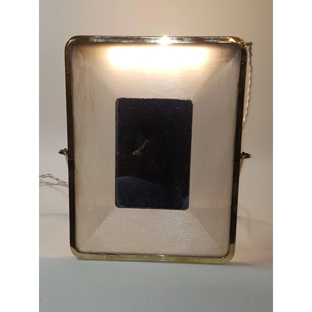 Brass & Chrome Lit Mirror, 1930s For Sale - Image 10 of 11