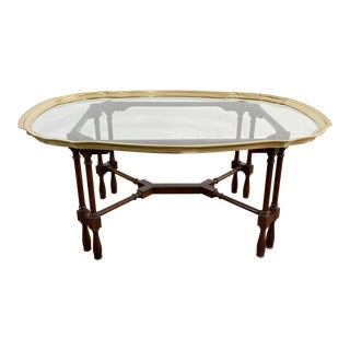 Vintage Baker Hollywood Regency Style Tray Top Coffee Table For Sale