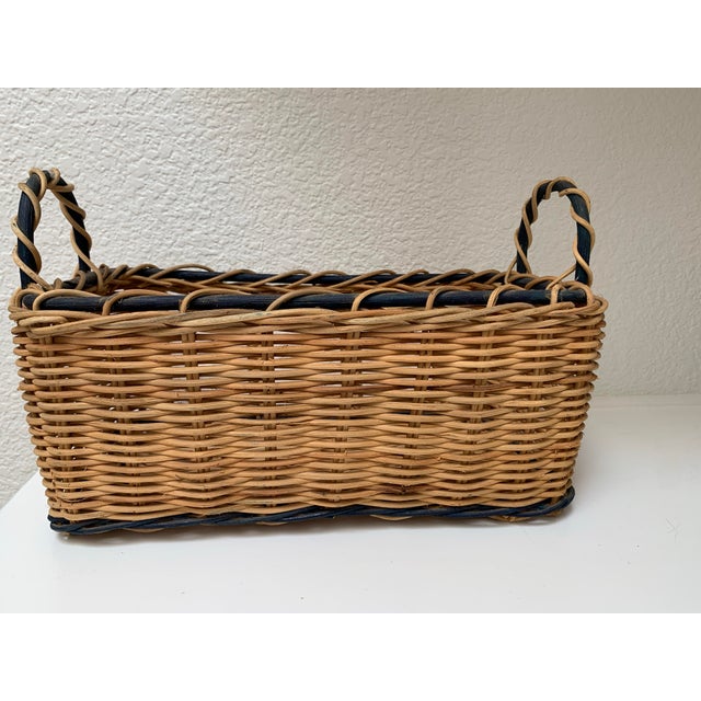 Farmhouse Vintage Rustic Wood Sunshine Rooster Basket For Sale - Image 3 of 8