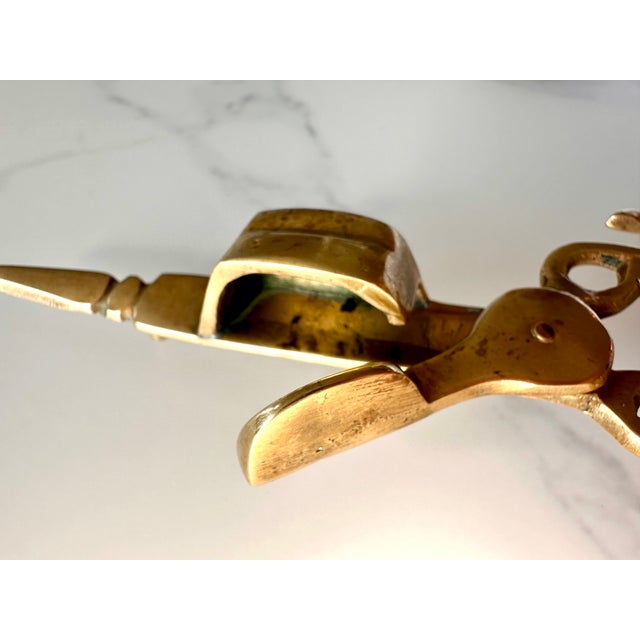 Vintage Ornate Brass Candle Wick Trimmer & Snuffer Scissors For Sale - Image 11 of 17