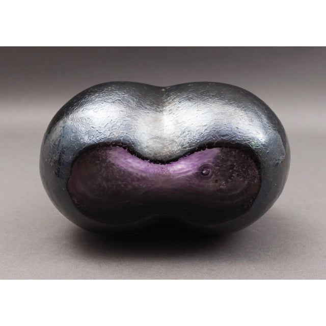 Glass Vintage Kosta Boda Sweden Bertil Vallien Purple Volcano Buttocks Art Glass Vase For Sale - Image 7 of 7