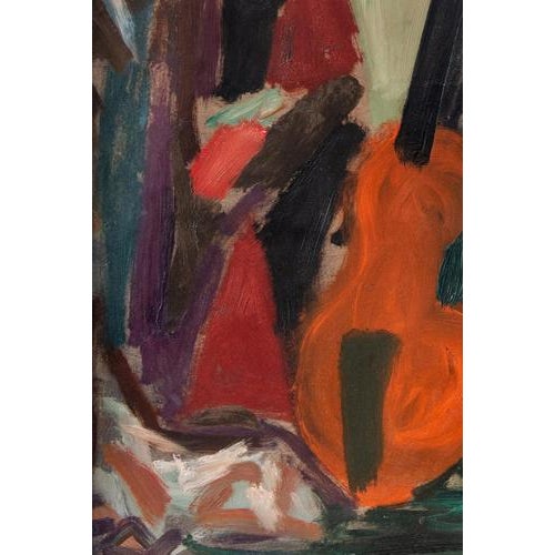 1940s Fernand Dubuis, Study for the Cellist, Oil Painting on Canvas, 1948 For Sale - Image 5 of 11