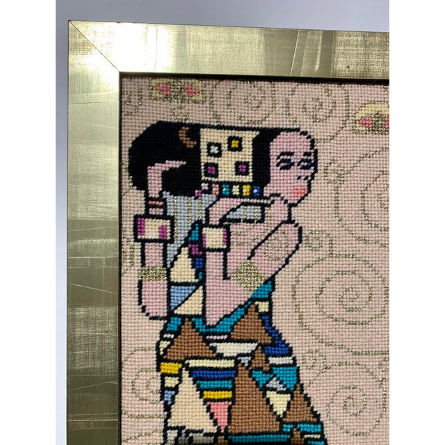 1980s Gustav Klimt Needlepoint Framed Wall Textile Art Chairish