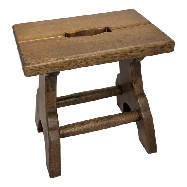 Small Rustic Wood Stool, 1965 For Sale
