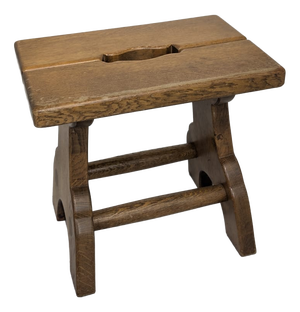 Small Rustic Wood Stool, 1965