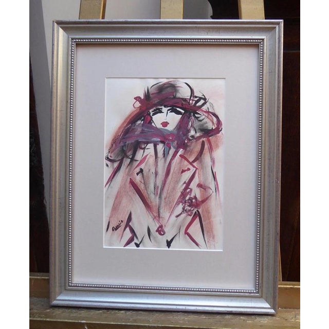 Red Girl in the Hat, 1960s, Watercolour For Sale - Image 8 of 14