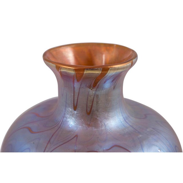 Glass Art Nouveau PG 1/214 Vase in Orange, Blue and Silver Glass from Johann Loetz Witwe, 1901 For Sale - Image 7 of 10