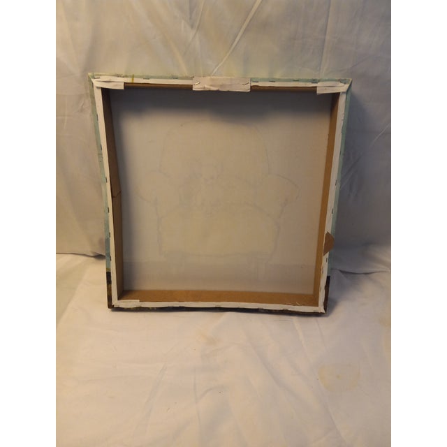 This is a very old painting by someone named Tori that was found at an estate sale. It depicts a Palomino- or cream-...