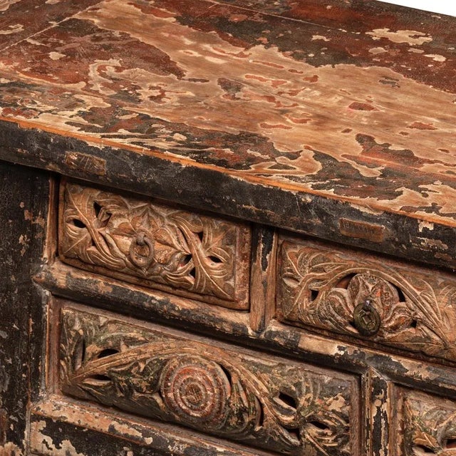 Wood Shaanxi Carved Kang Table For Sale - Image 7 of 14