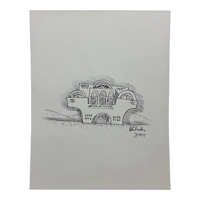1970s Paolo Soleri Original Drawing For Sale
