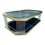 Vintage Hollywood Regency Style Black Lacquer and Glass Floating Coffee Table With Patina For Sale