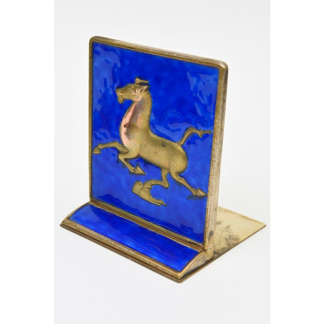 Vintage Enamel and Gold Plated Chinese Horse Bookends, 1950's For Sale In Miami - Image 6 of 12