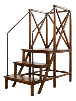 Rose Tarlow Walnut Dayton Hall Library Step Ladder
