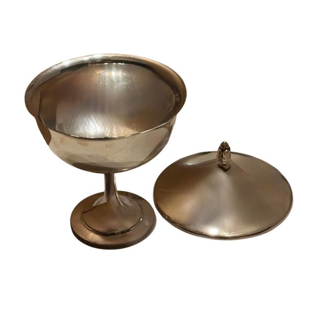 Oneida Vintage Silver Plate Covered Compote Candy Dish by Oneida For Sale - Image 4 of 5