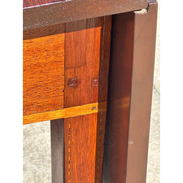 Late 18th Century Antique Hepplewhite Southern Mahogany Pembroke Table With Barber Pole Inlay For Sale - Image 12 of 12
