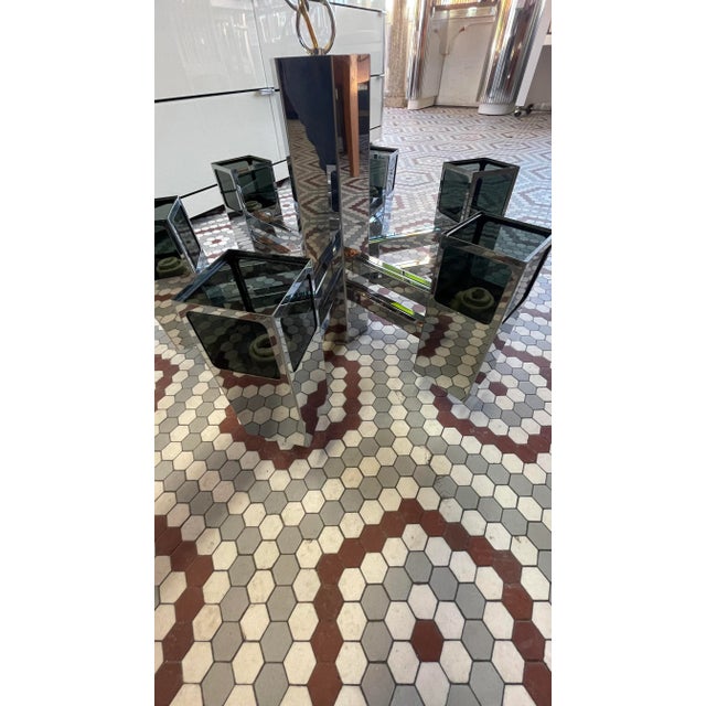 Fredrick Ramond Vintage 1970’s Mid Century Fredrick Ramond Chrome Chandelier For Sale - Image 4 of 10