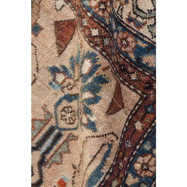 Persian Early 20th Century Persian Bakhtiari Handmade Wool Rug in Blue, Red, Camel For Sale - Image 3 of 8