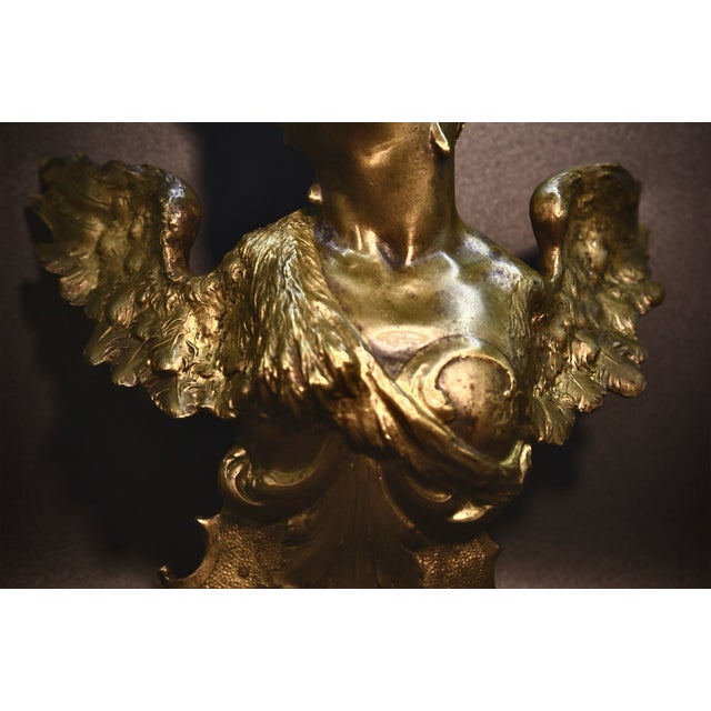 Wood Rare 19th Century French Gothic Vampire Brass Wall Sculpture For Sale - Image 7 of 11
