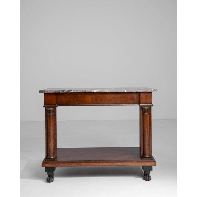 19th Century France Empire Brown Wood Console Table For Sale - Image 10 of 11