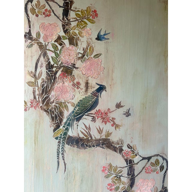Antique Painted Pine Armoire with Chinoiserie Panel, 1890s For Sale - Image 13 of 14