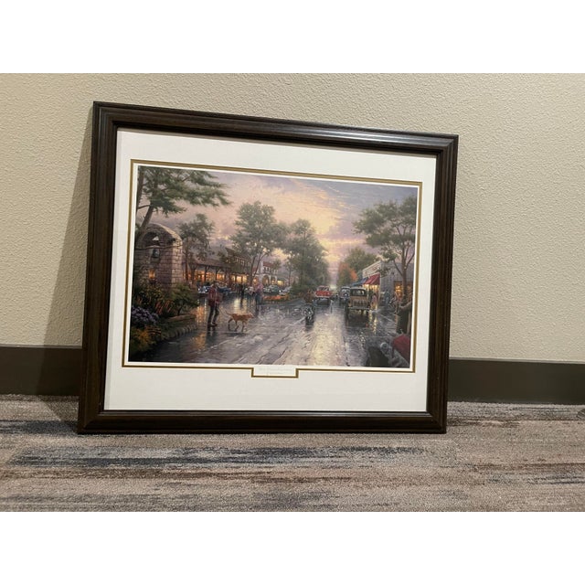 Late 20th Century Kinkade, Thomas. Carmel, Sunset on Ocean Avenue Limited Edition Framed Lithograph. For Sale In San Diego - Image 6 of 12
