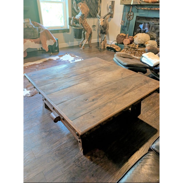 Late 20th Century Large Spanish Colonial Style Coffee Table For Sale - Image 4 of 9