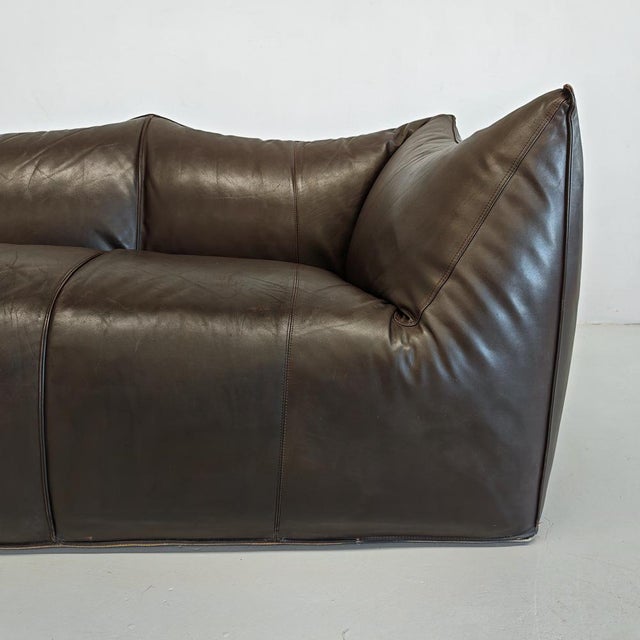 Le Bambole 3-Seater Sofa in Dark Brown Leather by Mario Bellini for B&B Italia, 1970s For Sale - Image 10 of 18