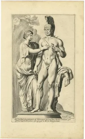 Van Dalen after Perrier, Aly Faustina Cum Gladiatore, Etching on Paper, 1660s
