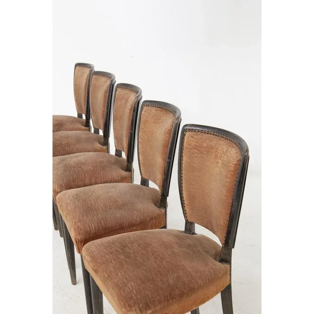 Italian Wooden Chairs with Studs by Melchiorre Bega, 1950s, Set of 6 For Sale - Image 4 of 11