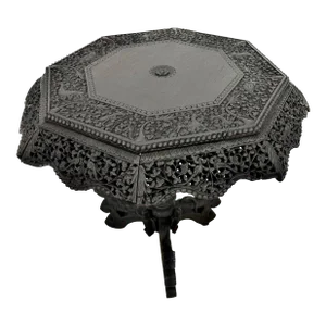 19th Century Burmese Anglo-Indian Carved Side Table