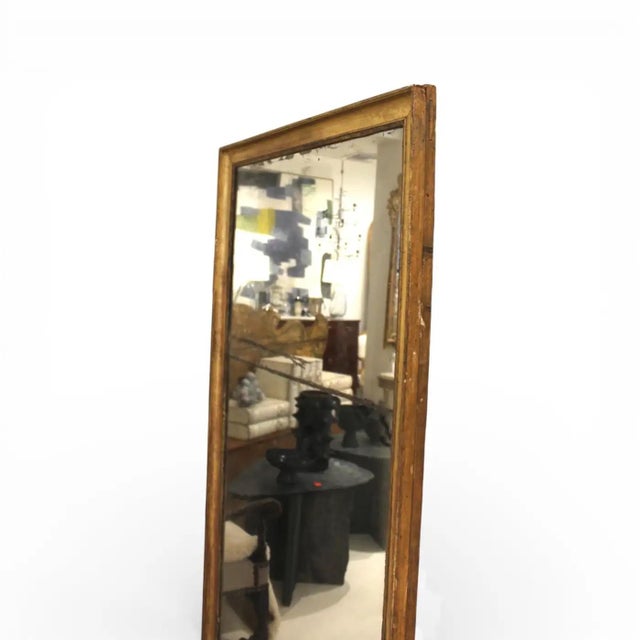 French 18c French Louis XVI Antique Tall Mirror With Double Glass For Sale - Image 3 of 4