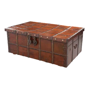 English 19th Century Teak and Iron-Framed Trunk