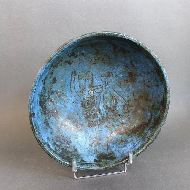 Vintage French Ceramic Decorative Bowl by Jacques Blin, 1950s For Sale - Image 12 of 18