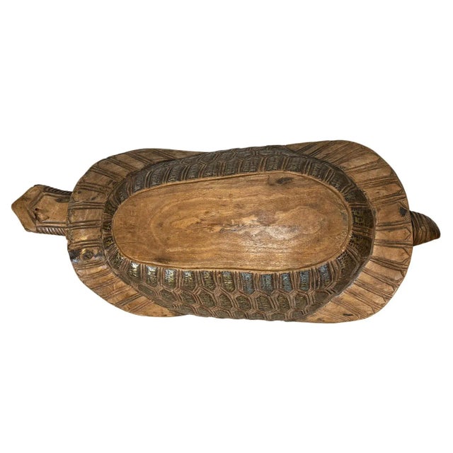 Mid 20th Century Vintage Burkina Faso Turtle Seat Bench For Sale - Image 5 of 9