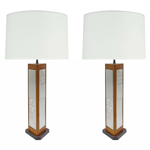 Wood 1960s George Nelson Modernist Table Lamps - a Pair For Sale - Image 7 of 18