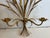 Pair of lovely Italian vintage gold iron tole wheat candle holders. Could be electrified.