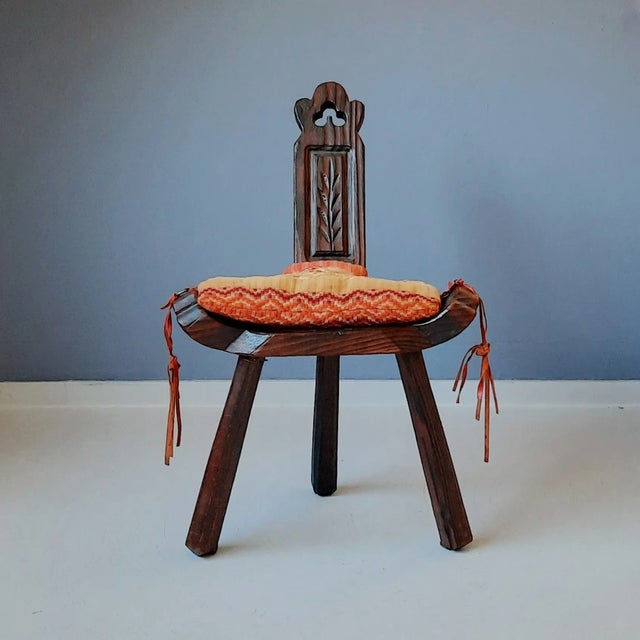Spanish Wooden Stool, 1960s For Sale - Image 10 of 10